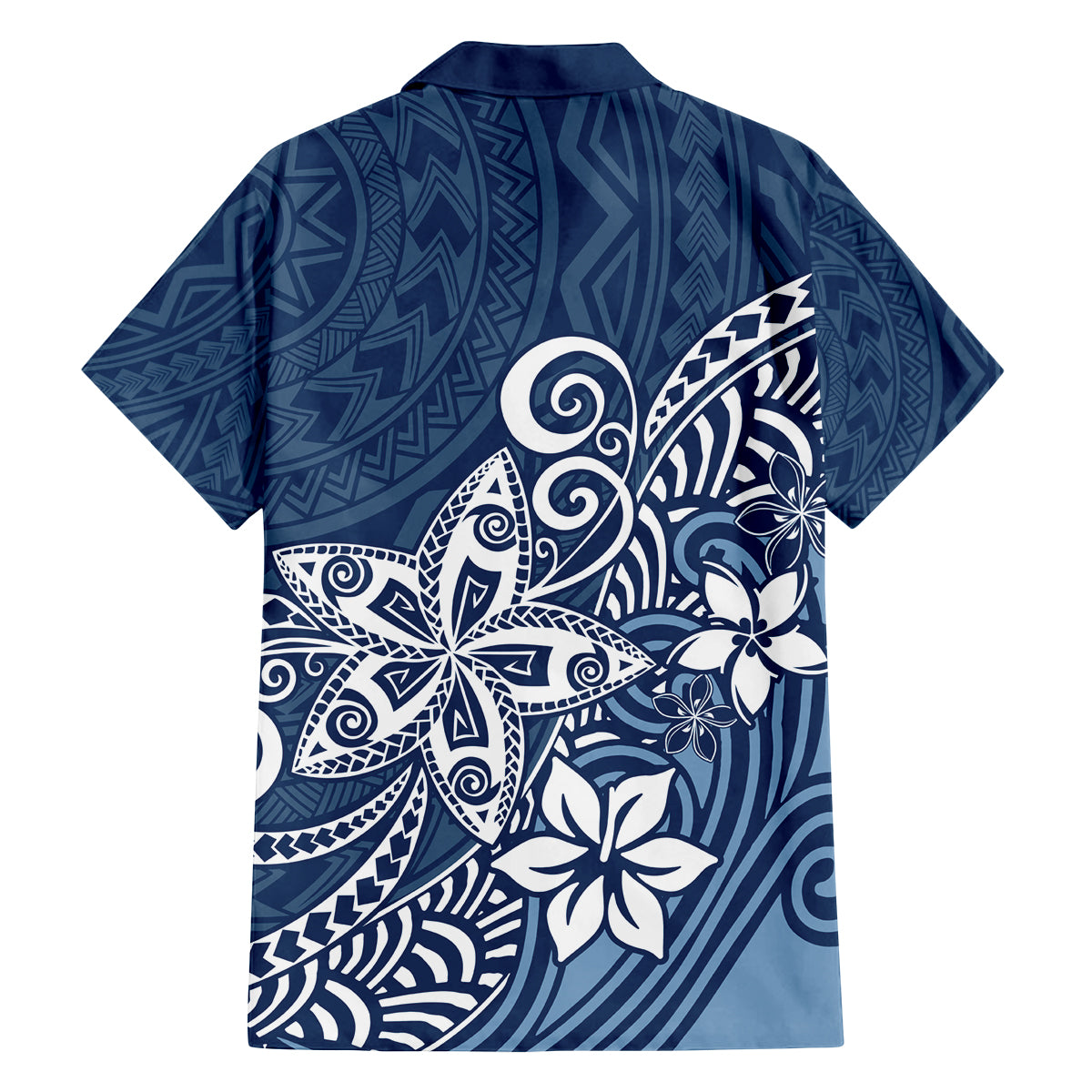 Hawaii Family Matching Outfits - Polynesia Summer Maxi Dress and Shirt Plumeria Navy Curves LT7 - Polynesian Pride