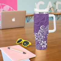 Hawaii Tumbler With Handle Plumeria Purple Curves LT7 - Polynesian Pride
