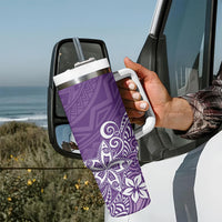 Hawaii Tumbler With Handle Plumeria Purple Curves LT7 - Polynesian Pride