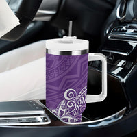 Hawaii Tumbler With Handle Plumeria Purple Curves LT7 - Polynesian Pride