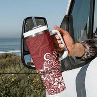 Hawaii Tumbler With Handle Plumeria Red Curves