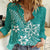 Polynesia Women Casual Shirt Plumeria Teal Curves LT7 Female Teal - Polynesian Pride