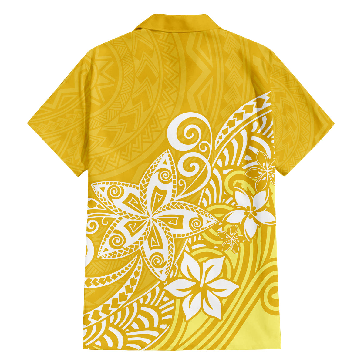 Hawaii Family Matching Outfits Polynesia Summer Maxi Dress And Shirt Family Set Clothes Plumeria Yellow Curves LT7 - Polynesian Pride