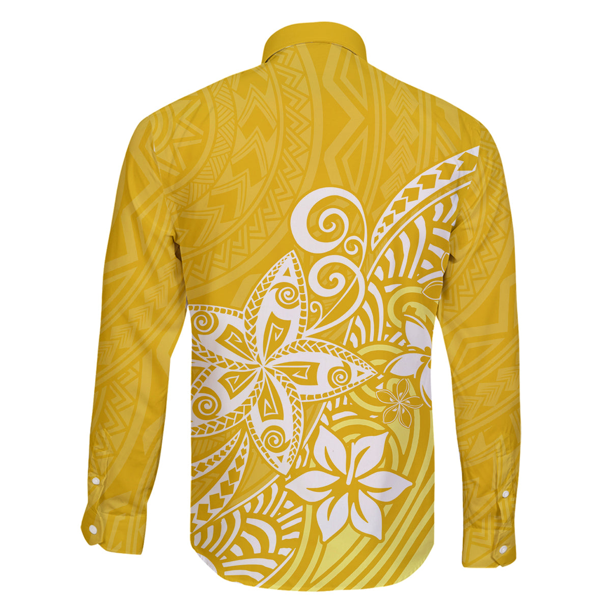 Hawaii Family Matching Outfits Polynesia Summer Maxi Dress And Shirt Family Set Clothes Plumeria Yellow Curves LT7 - Polynesian Pride
