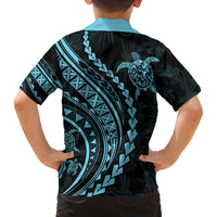 Hawaii Family Matching Outfits - Polynesian Pride Summer Maxi Dress and Shirt Turtle Hibiscus Luxury Style Aquamarine LT7 - Polynesian Pride