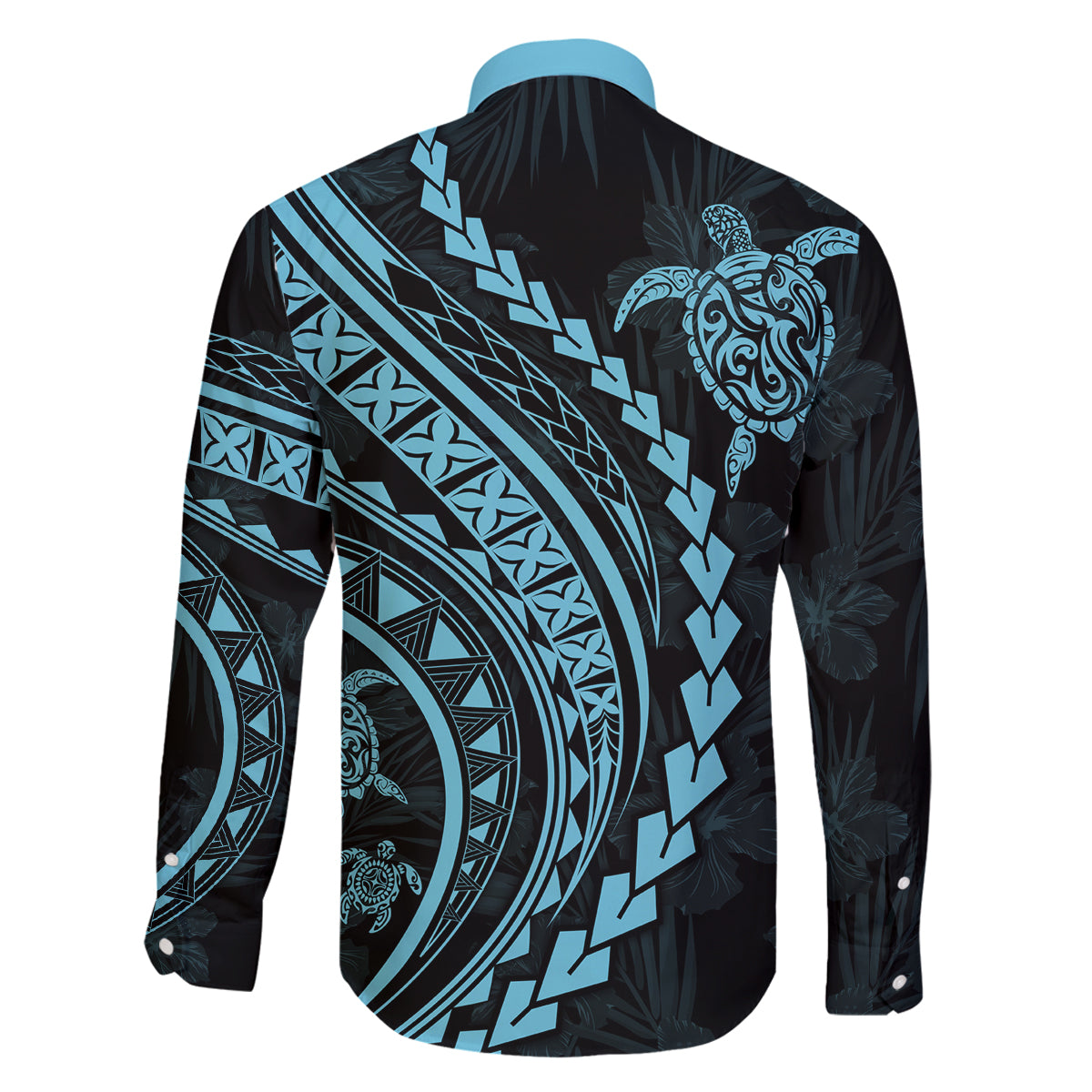 Hawaii Family Matching Outfits - Polynesian Pride Summer Maxi Dress and Shirt Turtle Hibiscus Luxury Style Aquamarine LT7 - Polynesian Pride