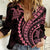 Polynesian Pride Women Casual Shirt Turtle Hibiscus Luxury Style - Carnation Pink LT7 Female Carnation Pink - Polynesian Pride