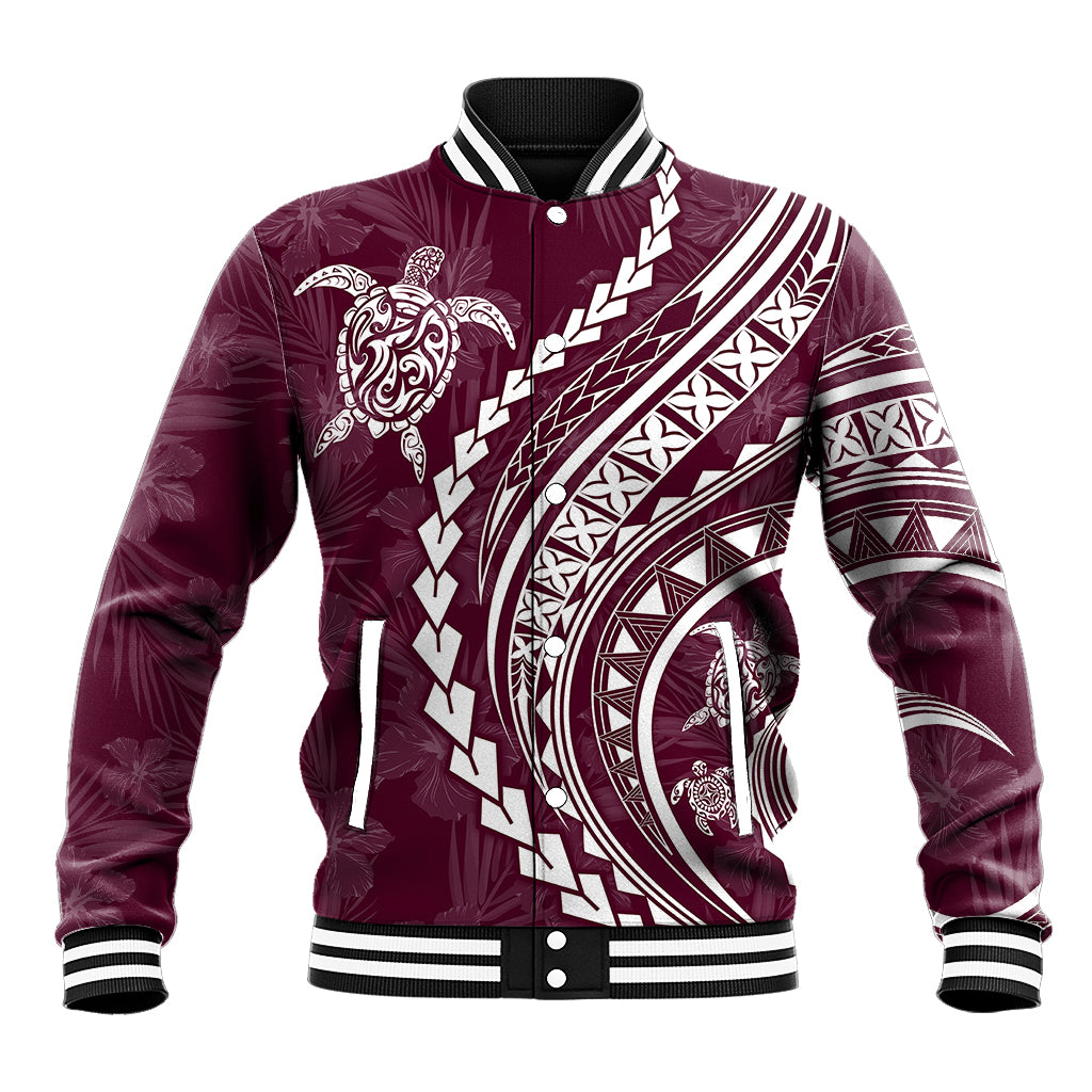 Polynesian Pride Baseball Jacket Turtle Hibiscus Luxury Style - Champagne LT7 Unisex Champagne - Polynesian Pride