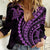 Polynesian Pride Women Casual Shirt Turtle Hibiscus Luxury Style - Lilac LT7 Female Lilac - Polynesian Pride