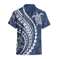 Polynesian Pride Hawaiian Shirt Turtle Hibiscus Luxury Style - Navy LT7 - Polynesian Pride