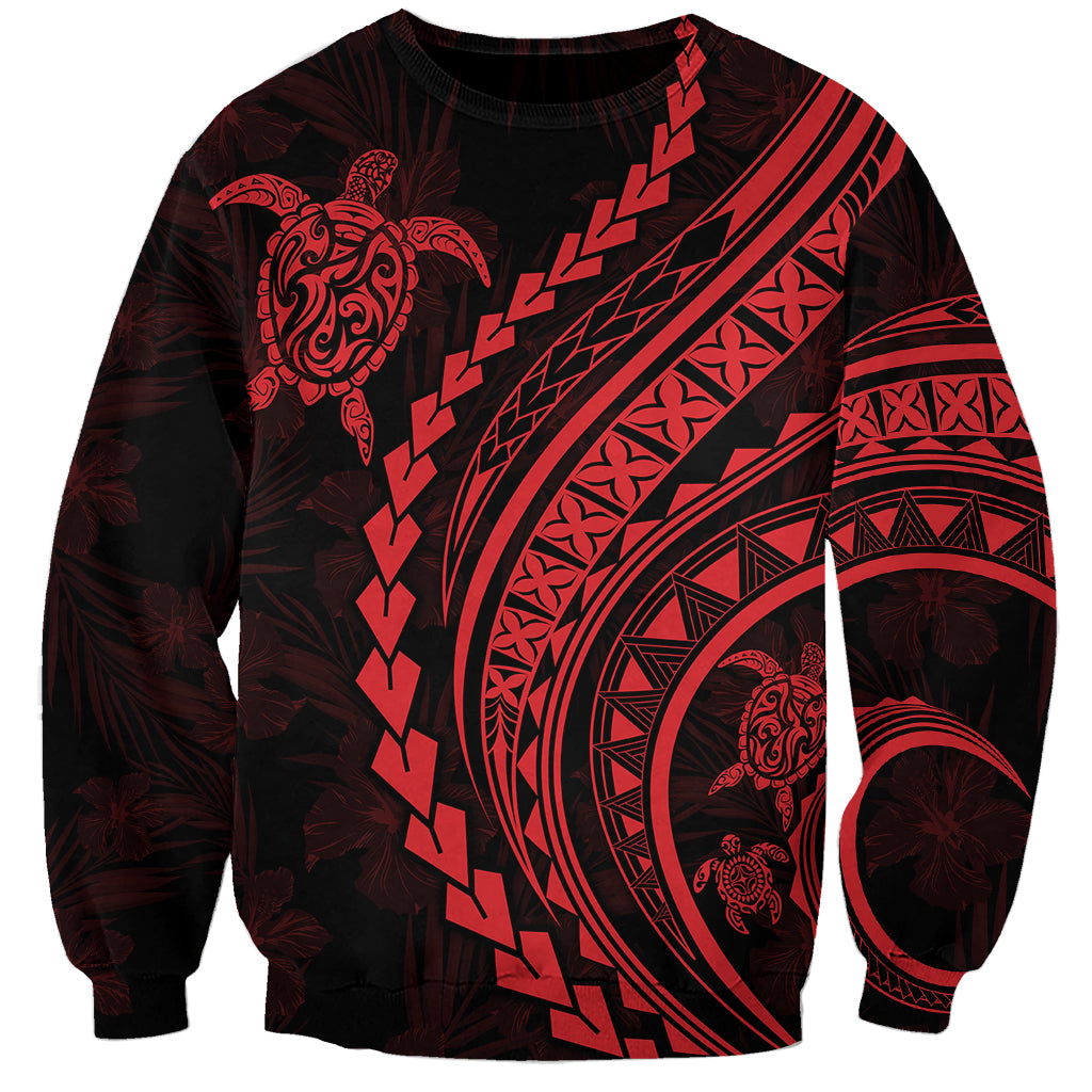 Polynesian Pride Sweatshirt Turtle Hibiscus Luxury Style - Rose LT7 Unisex Rose - Polynesian Pride