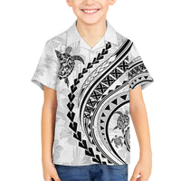 Hawaii Family Matching Outfits Polynesian Pride Off Shoulder Maxi Dress And Shirt Family Set Clothes Turtle Hibiscus Luxury Style - White LT7 Son's Shirt White - Polynesian Pride