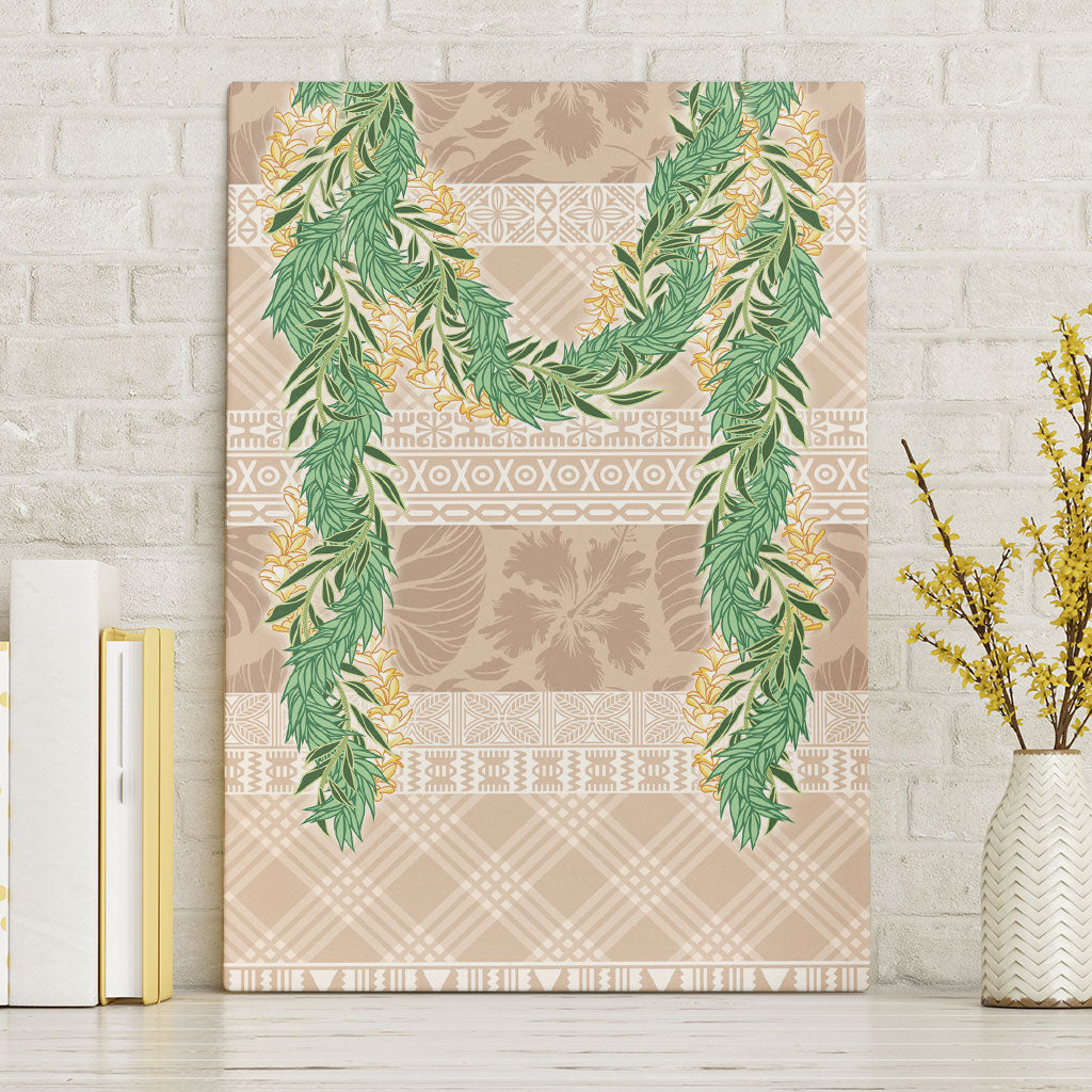 Hawai'i Paniolo Maile Twisted Lei Canvas Wall Art Almond Brown