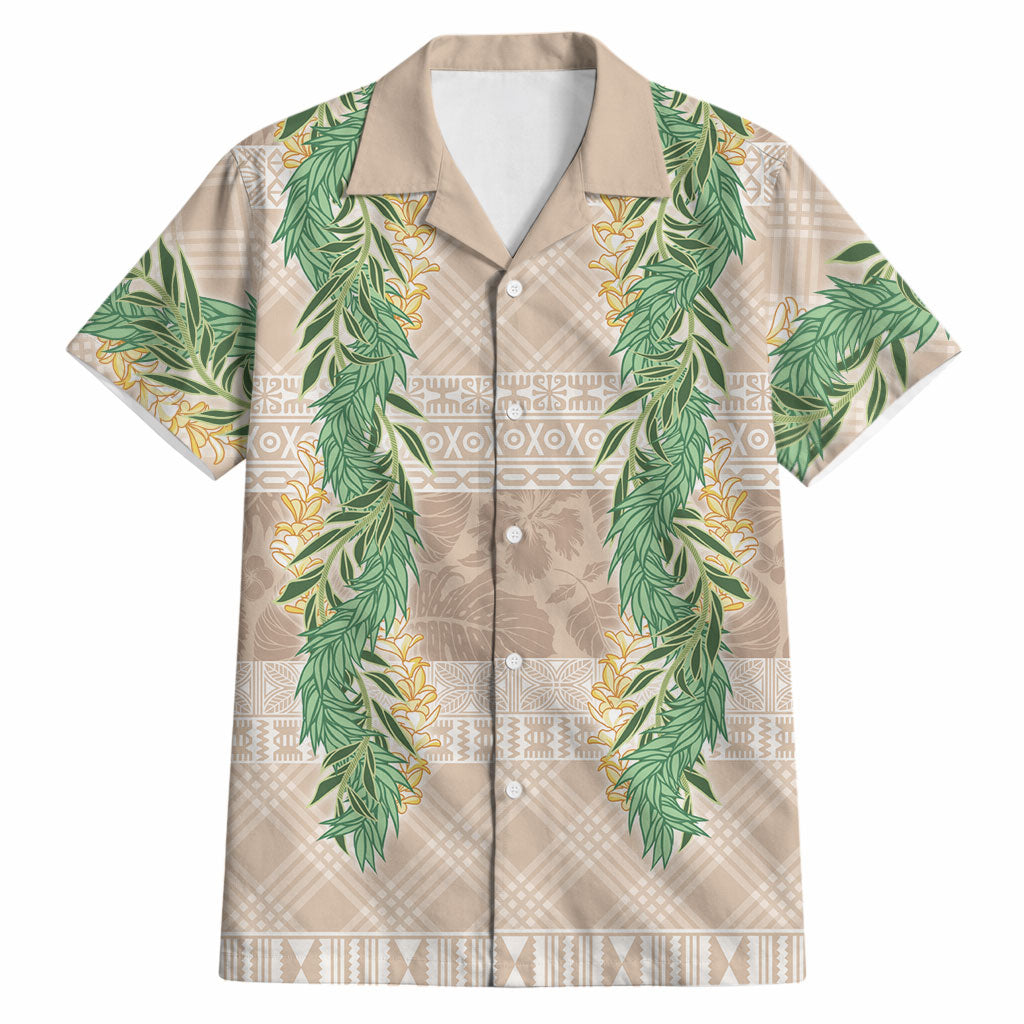 Hawai'i Paniolo Maile Twisted Lei Hawaiian Shirt Almond Brown LT7 Brown - Polynesian Pride