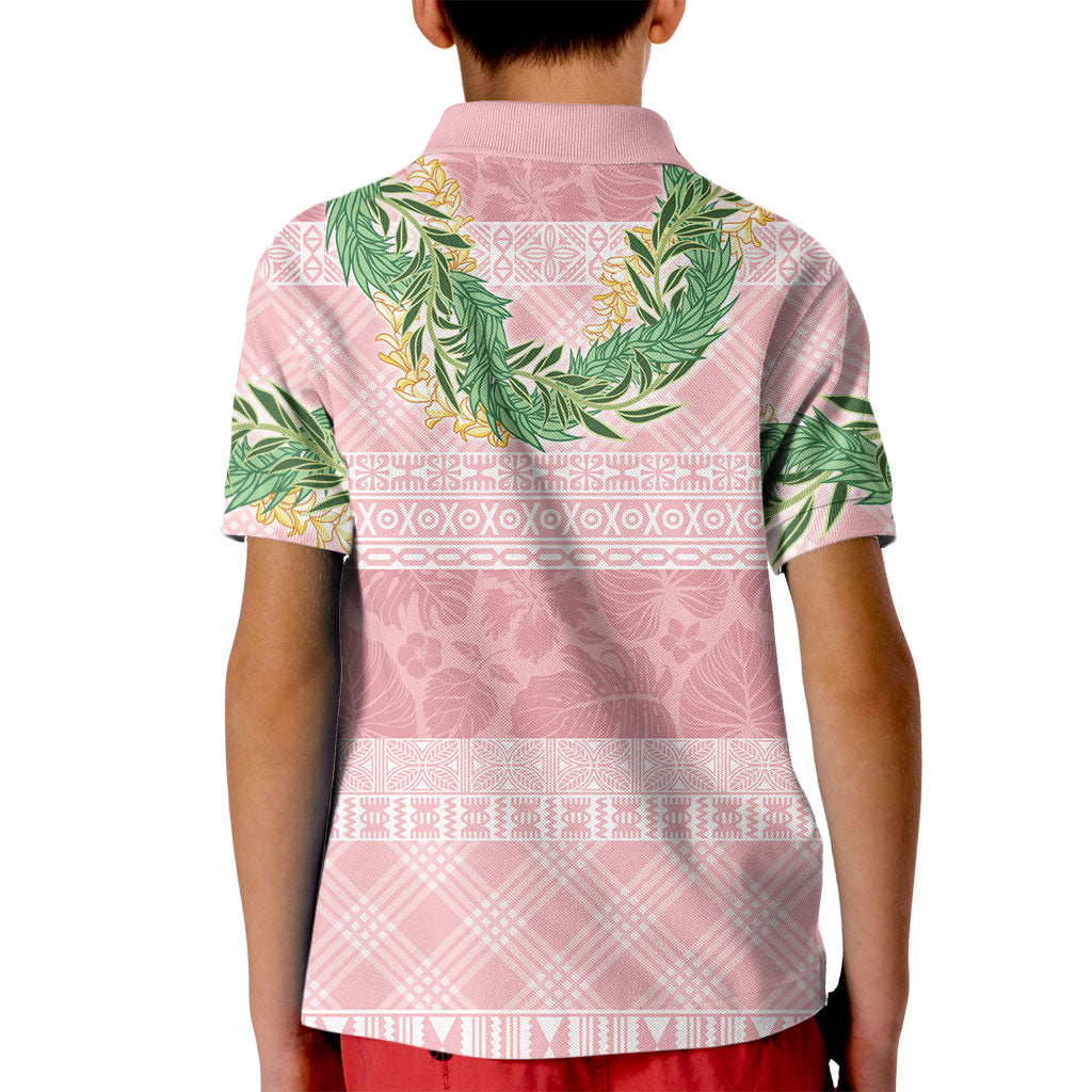 Hawai'i Paniolo Maile Twisted Lei Kid Polo Shirt Dusty Rose LT7 - Polynesian Pride