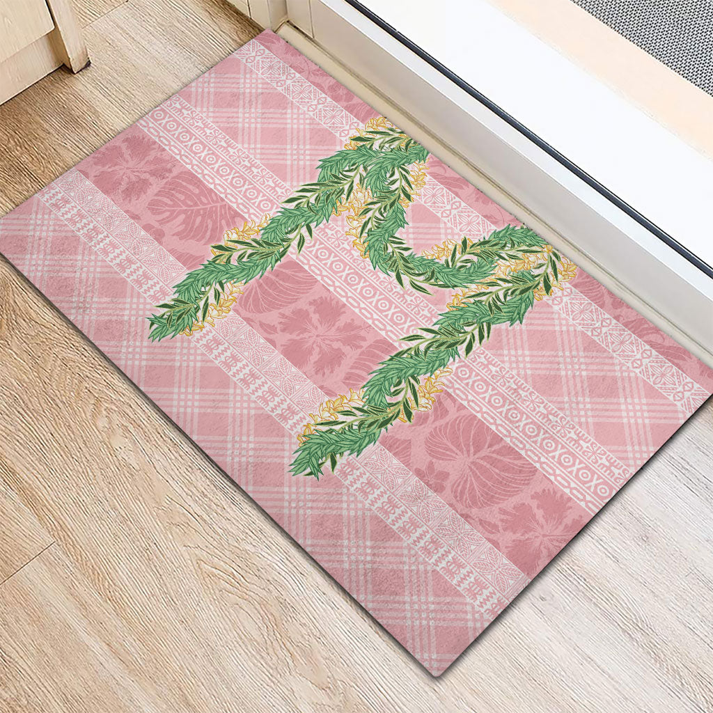 Hawai'i Paniolo Maile Twisted Lei Rubber Doormat Dusty Rose LT7 - Polynesian Pride