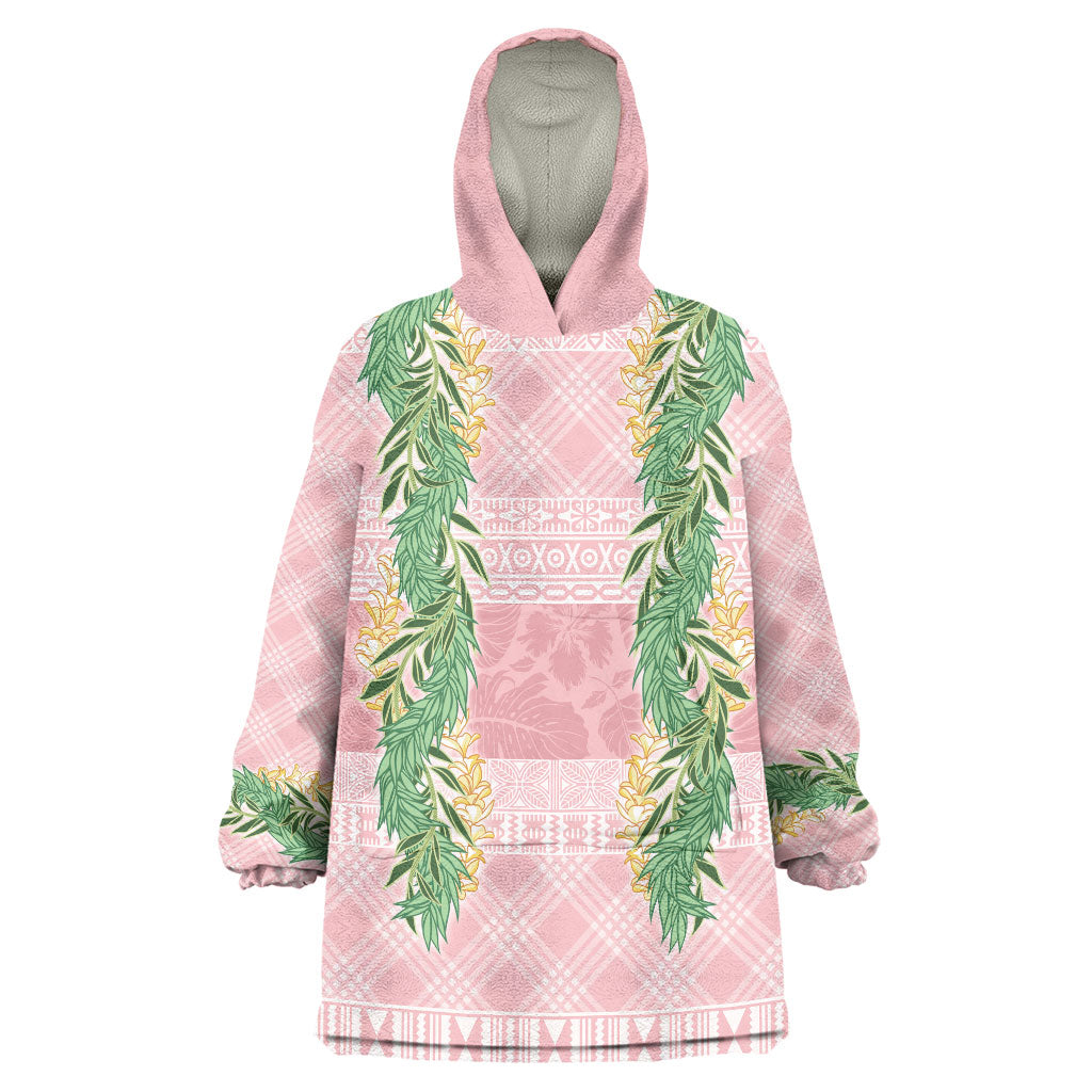 Hawai'i Paniolo Maile Twisted Lei Wearable Blanket Hoodie Dusty Rose LT7 One Size Dusty Rose - Polynesian Pride