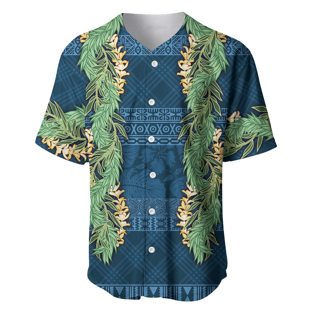 Hawai'i Paniolo Maile Twisted Lei Baseball Jersey Cobalt Blue LT7 Cobalt Blue - Polynesian Pride