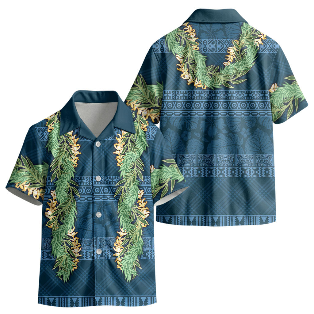 Hawai'i Paniolo Maile Twisted Lei Kid Hawaiian Shirt Cobalt Blue LT7 - Polynesian Pride