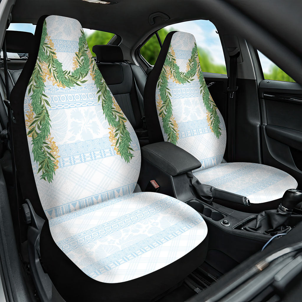 Hawai'i Paniolo Maile Twisted Lei Car Seat Cover Winter White