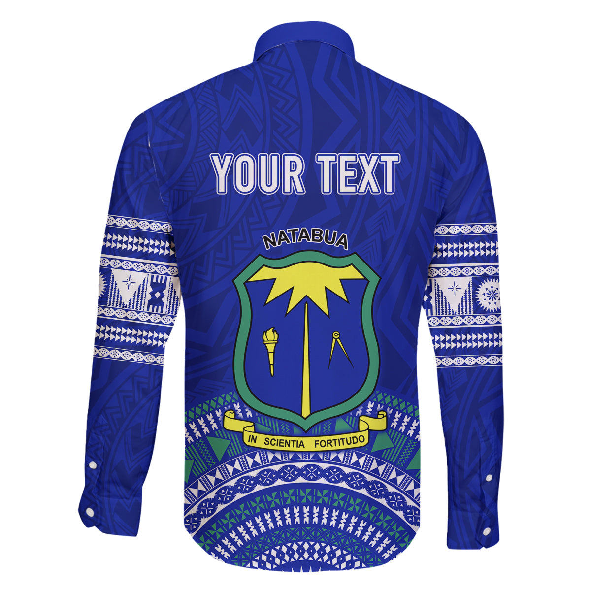 Personalised Fiji Natabua High School Family Matching Off Shoulder Short Dress and Hawaiian Shirt Kaviti Tapa Mix Colors Proud NHS LT7 - Polynesian Pride