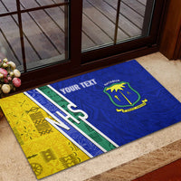 Personalised Fiji Natabua High School Rubber Doormat Kaviti Tapa Mix Colors Proud NHS LT7 - Polynesian Pride