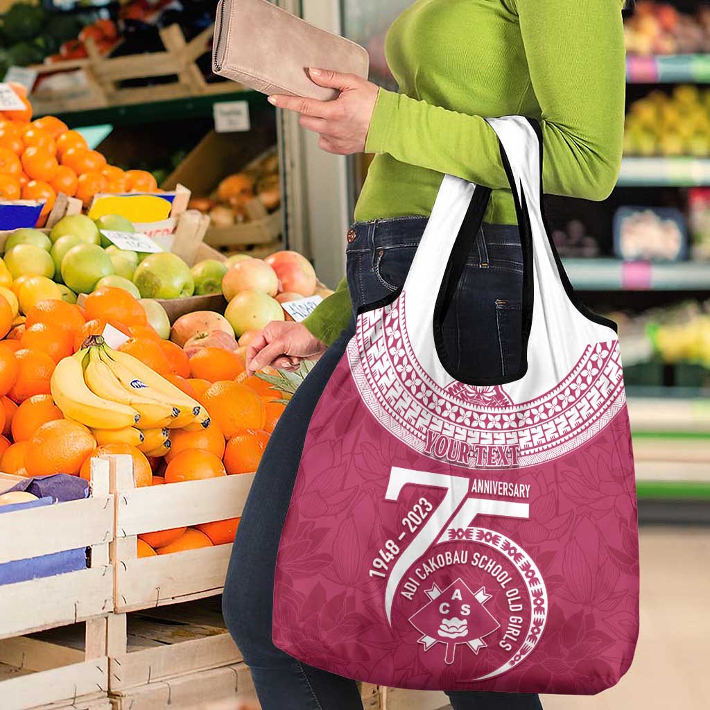 Personalised Fiji Adi Cakobau School Grocery Bag ACS Old Girls Lotus Mix Masi LT7 - Polynesian Pride