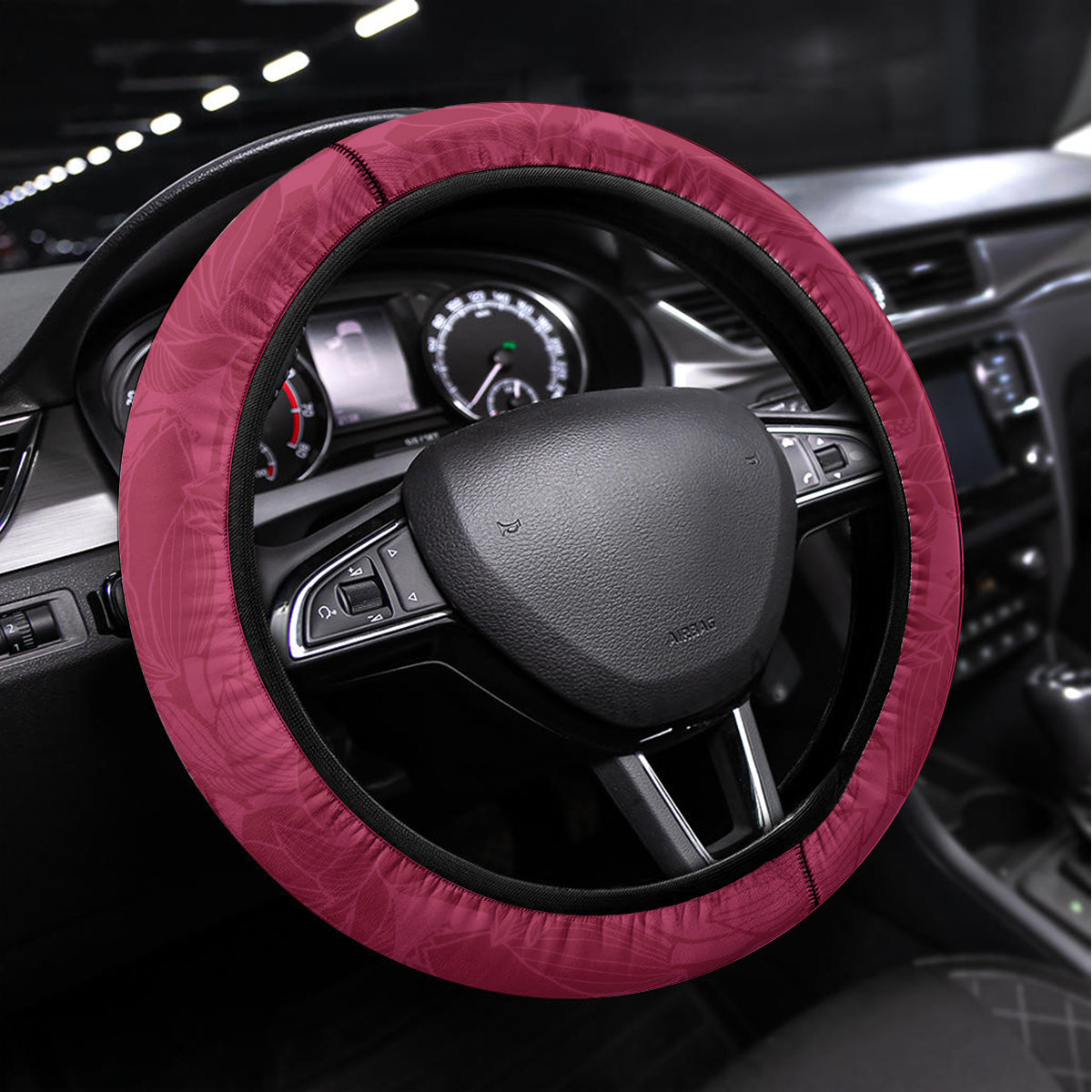 Fiji Adi Cakobau School Steering Wheel Cover ACS Old Girls Lotus Mix Masi LT7 Universal Fit Crimson - Polynesian Pride