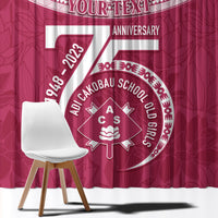 Personalised Fiji Adi Cakobau School Window Curtain ACS Old Girls Lotus Mix Masi LT7 - Polynesian Pride