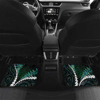 New Zealand Personalised Car Mats Meri Kirihimete Kowhaiwhai Mix Paua Shell - Emerald LT7 Set 2pcs - Back Green - Polynesian Pride