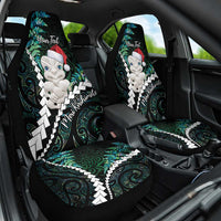 New Zealand Personalised Car Seat Cover Meri Kirihimete Kowhaiwhai Mix Paua Shell - Emerald LT7 One Size Green - Polynesian Pride