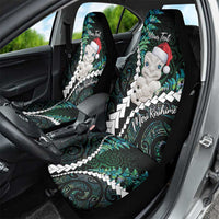 New Zealand Personalised Car Seat Cover Meri Kirihimete Kowhaiwhai Mix Paua Shell - Emerald LT7 - Polynesian Pride
