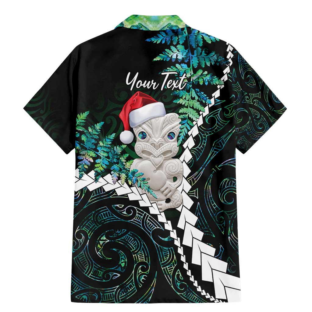 New Zealand Personalised Family Matching Mermaid Dress and Hawaiian Shirt Meri Kirihimete Kowhaiwhai Mix Paua Shell - Emerald LT7 - Polynesian Pride