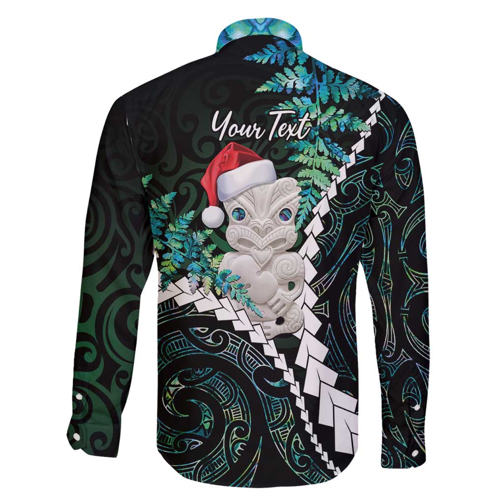 New Zealand Personalised Family Matching Mermaid Dress and Hawaiian Shirt Meri Kirihimete Kowhaiwhai Mix Paua Shell - Emerald LT7 - Polynesian Pride