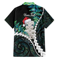 New Zealand Personalised Family Matching Puletasi and Hawaiian Shirt Meri Kirihimete Kowhaiwhai Mix Paua Shell - Emerald LT7 - Polynesian Pride