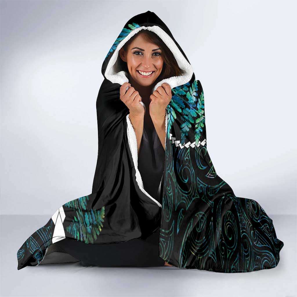 New Zealand Personalised Hooded Blanket Meri Kirihimete Kowhaiwhai Mix Paua Shell - Emerald LT7 - Polynesian Pride