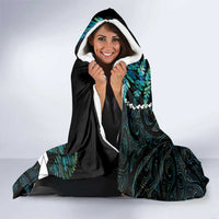 New Zealand Personalised Hooded Blanket Meri Kirihimete Kowhaiwhai Mix Paua Shell - Emerald LT7 - Polynesian Pride