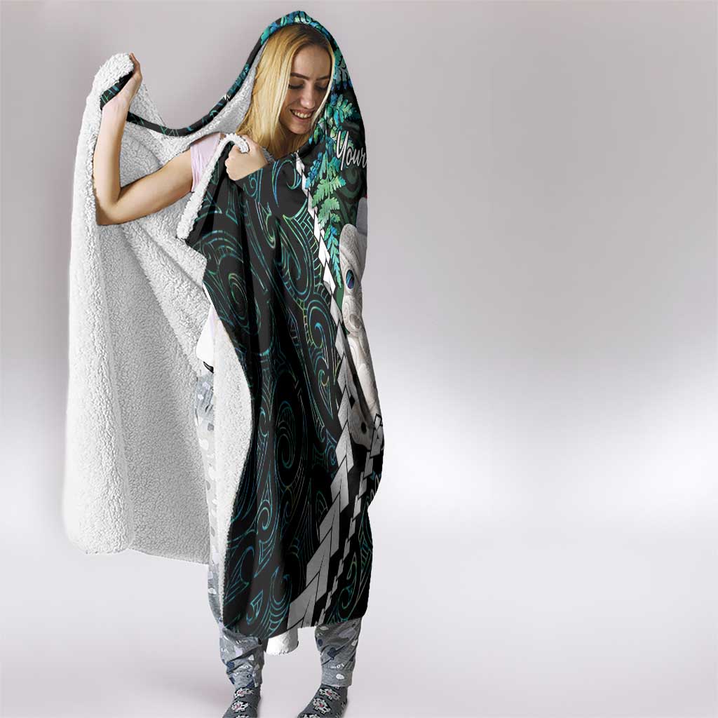 New Zealand Personalised Hooded Blanket Meri Kirihimete Kowhaiwhai Mix Paua Shell - Emerald LT7 - Polynesian Pride
