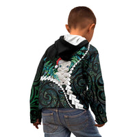 New Zealand Personalised Kid Hoodie Meri Kirihimete Kowhaiwhai Mix Paua Shell - Emerald LT7 - Polynesian Pride