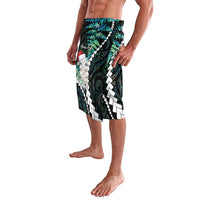 New Zealand Personalised Lavalava Meri Kirihimete Kowhaiwhai Mix Paua Shell - Emerald