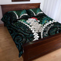 New Zealand Personalised Quilt Bed Set Meri Kirihimete Kowhaiwhai Mix Paua Shell - Emerald LT7 - Polynesian Pride