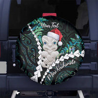 New Zealand Personalised Spare Tire Cover Meri Kirihimete Kowhaiwhai Mix Paua Shell - Emerald LT7 - Polynesian Pride