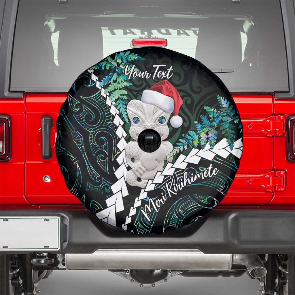 New Zealand Personalised Spare Tire Cover Meri Kirihimete Kowhaiwhai Mix Paua Shell - Emerald LT7 - Polynesian Pride