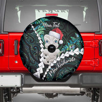 New Zealand Personalised Spare Tire Cover Meri Kirihimete Kowhaiwhai Mix Paua Shell - Emerald LT7 - Polynesian Pride
