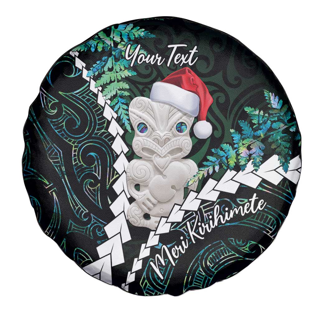 New Zealand Personalised Spare Tire Cover Meri Kirihimete Kowhaiwhai Mix Paua Shell - Emerald LT7 - Polynesian Pride