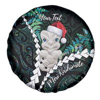 New Zealand Personalised Spare Tire Cover Meri Kirihimete Kowhaiwhai Mix Paua Shell - Emerald LT7 - Polynesian Pride