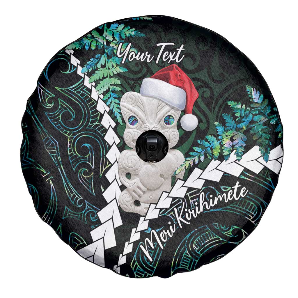 New Zealand Personalised Spare Tire Cover Meri Kirihimete Kowhaiwhai Mix Paua Shell - Emerald LT7 - Polynesian Pride