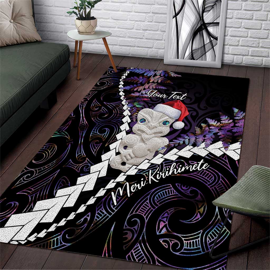 New Zealand Personalised Area Rug Meri Kirihimete Kowhaiwhai Mix Paua Shell - Amethys LT7 Purple - Polynesian Pride