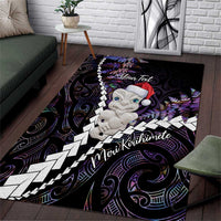 New Zealand Personalised Area Rug Meri Kirihimete Kowhaiwhai Mix Paua Shell - Amethys LT7 Purple - Polynesian Pride