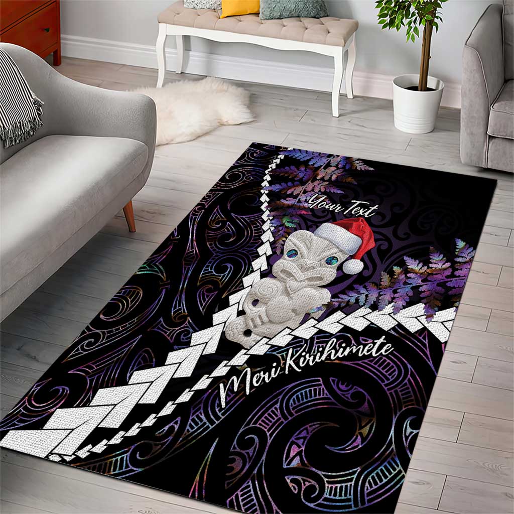 New Zealand Personalised Area Rug Meri Kirihimete Kowhaiwhai Mix Paua Shell - Amethys LT7 - Polynesian Pride